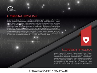 Vector abstract colorful background with red ribbon