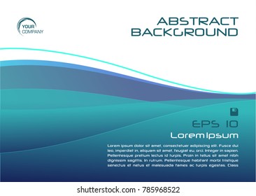 Vector abstract colorful background with wave in blue color