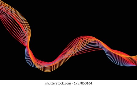 Vector Abstract colorful background.optical art abstract background wave design on blue,
