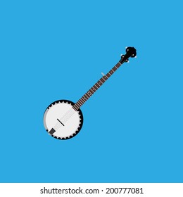 Vector Abstract Colorful Banjo Isolated On Color Background 
