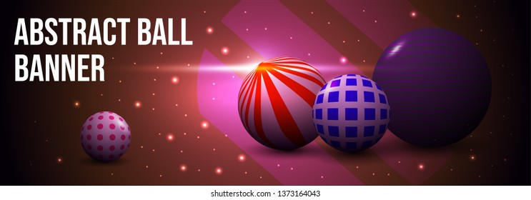 Vector abstract colorful banner with ball, sphere in red color
