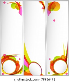 Vector del juego de banners abstracto colorido