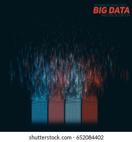 Vector abstract colorful  big data information sorting visualization. Social network, financial analysis of complex databases. Visual information complexity clarification. Intricate data graphic 