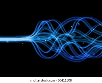 Vector - Abstract colorful blue flames lines.
