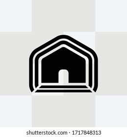vector abstract colorful building logo, house with roof isolated