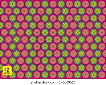 vector abstract colorful circle flower pattern