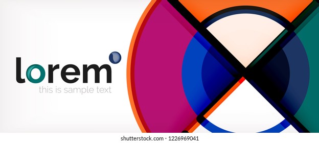 Fondo de círculos coloridos abstractos vectoriales. Plantilla de diseño de moda para presentación de negocios o tecnología o portada de folletos web, fondo de pantalla. Ilustración del vector