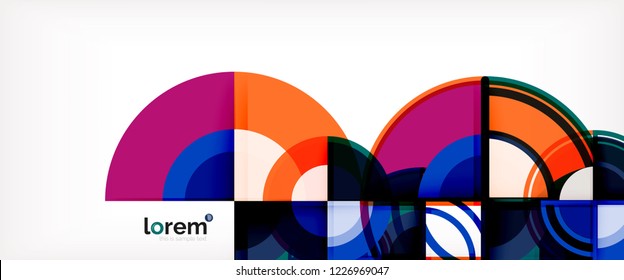 Vector abstract colorful circles background. Trendy layout template for business or technology presentation or web brochure cover, wallpaper. Vector illustration