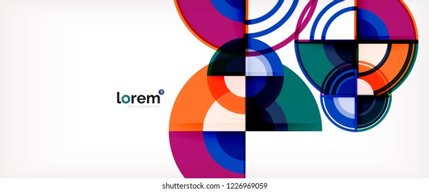 Vector abstract colorful circles background. Trendy layout template for business or technology presentation or web brochure cover, wallpaper. Vector illustration