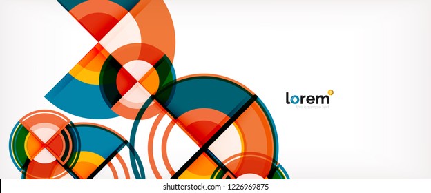 Vector abstract colorful circles background. Trendy layout template for business or technology presentation or web brochure cover, wallpaper. Vector illustration