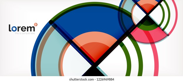 Vector abstract colorful circles background. Trendy layout template for business or technology presentation or web brochure cover, wallpaper. Vector illustration