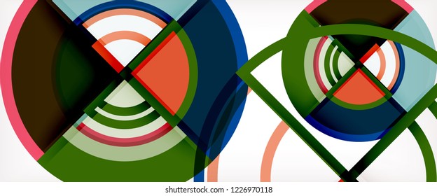 Fondo de círculos coloridos abstractos vectoriales. Plantilla de diseño de moda para presentación de negocios o tecnología o portada de folletos web, fondo de pantalla. Ilustración del vector