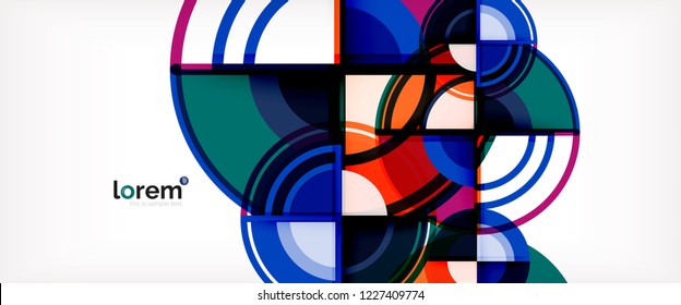 Vector abstract colorful circles background. Trendy layout template for business or technology presentation or web brochure cover, wallpaper. Vector illustration