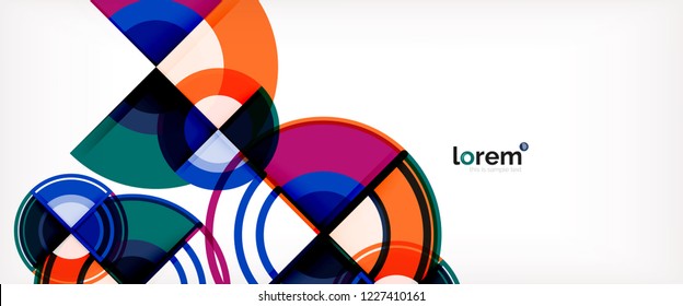 Vector abstract colorful circles background. Trendy layout template for business or technology presentation or web brochure cover, wallpaper. Vector illustration
