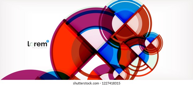 Vector abstract colorful circles background. Trendy layout template for business or technology presentation or web brochure cover, wallpaper. Vector illustration