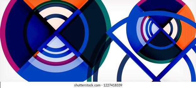 Fondo de círculos coloridos abstractos vectoriales. Plantilla de diseño de moda para presentación de negocios o tecnología o portada de folletos web, fondo de pantalla. Ilustración del vector