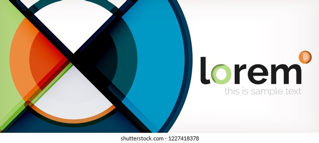 Fondo de círculos coloridos abstractos vectoriales. Plantilla de diseño de moda para presentación de negocios o tecnología o portada de folletos web, fondo de pantalla. Ilustración del vector