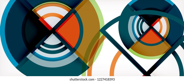 Fondo de círculos coloridos abstractos vectoriales. Plantilla de diseño de moda para presentación de negocios o tecnología o portada de folletos web, fondo de pantalla. Ilustración del vector