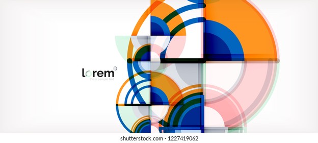 Vector abstract colorful circles background. Trendy layout template for business or technology presentation or web brochure cover, wallpaper. Vector illustration