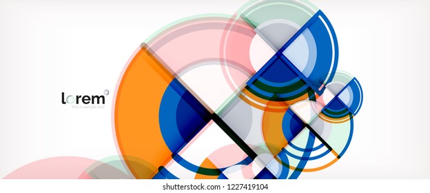 Vector abstract colorful circles background. Trendy layout template for business or technology presentation or web brochure cover, wallpaper. Vector illustration