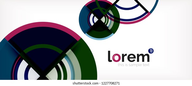 Vector abstract colorful circles background. Trendy layout template for business or technology presentation or web brochure cover, wallpaper. Vector illustration