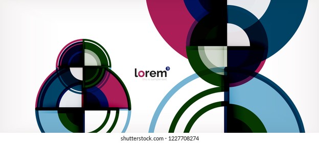 Vector abstract colorful circles background. Trendy layout template for business or technology presentation or web brochure cover, wallpaper. Vector illustration