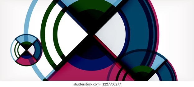 Vector abstract colorful circles background. Trendy layout template for business or technology presentation or web brochure cover, wallpaper. Vector illustration