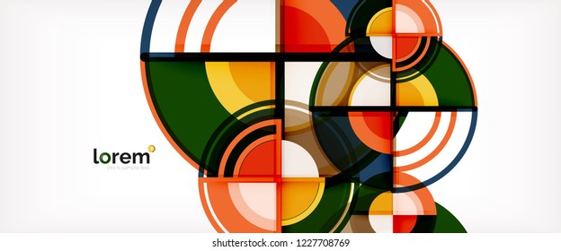 Vector abstract colorful circles background. Trendy layout template for business or technology presentation or web brochure cover, wallpaper. Vector illustration