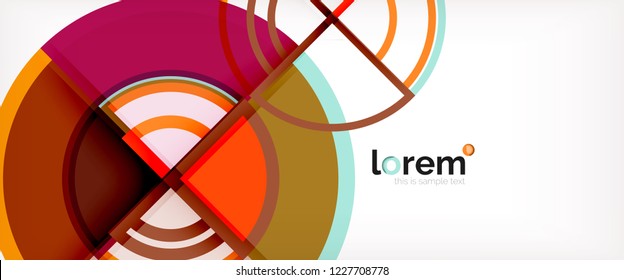 Fondo de círculos coloridos abstractos vectoriales. Plantilla de diseño de moda para presentación de negocios o tecnología o portada de folletos web, fondo de pantalla. Ilustración del vector