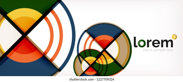Fondo de círculos coloridos abstractos vectoriales. Plantilla de diseño de moda para presentación de negocios o tecnología o portada de folletos web, fondo de pantalla. Ilustración del vector