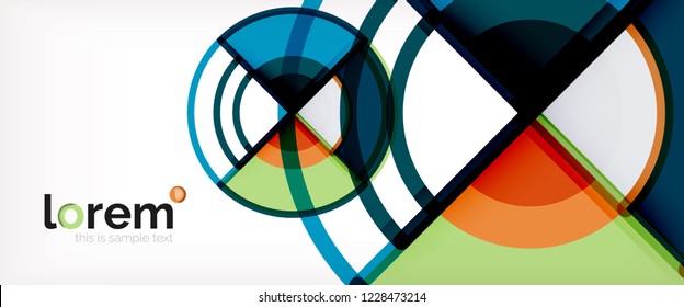 Fondo de círculos coloridos abstractos vectoriales. Plantilla de diseño de moda para presentación de negocios o tecnología o portada de folletos web, fondo de pantalla. Ilustración del vector