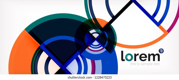 Fondo de círculos coloridos abstractos vectoriales. Plantilla de diseño de moda para presentación de negocios o tecnología o portada de folletos web, fondo de pantalla. Ilustración del vector