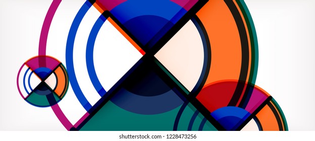 Vector abstract colorful circles background. Trendy layout template for business or technology presentation or web brochure cover, wallpaper. Vector illustration