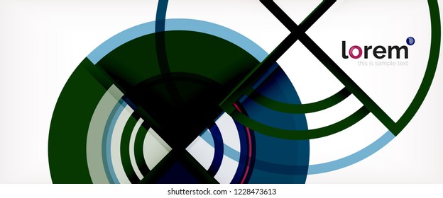 Fondo de círculos coloridos abstractos vectoriales. Plantilla de diseño de moda para presentación de negocios o tecnología o portada de folletos web, fondo de pantalla. Ilustración del vector