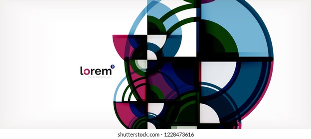 Vector abstract colorful circles background. Trendy layout template for business or technology presentation or web brochure cover, wallpaper. Vector illustration