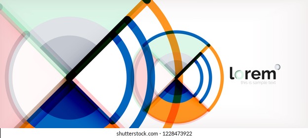 Fondo de círculos coloridos abstractos vectoriales. Plantilla de diseño de moda para presentación de negocios o tecnología o portada de folletos web, fondo de pantalla. Ilustración del vector