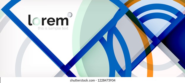 Fondo de círculos coloridos abstractos vectoriales. Plantilla de diseño de moda para presentación de negocios o tecnología o portada de folletos web, fondo de pantalla. Ilustración del vector
