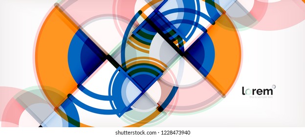 Vector abstract colorful circles background. Trendy layout template for business or technology presentation or web brochure cover, wallpaper. Vector illustration