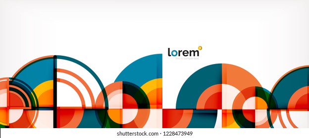 Vector abstract colorful circles background. Trendy layout template for business or technology presentation or web brochure cover, wallpaper. Vector illustration