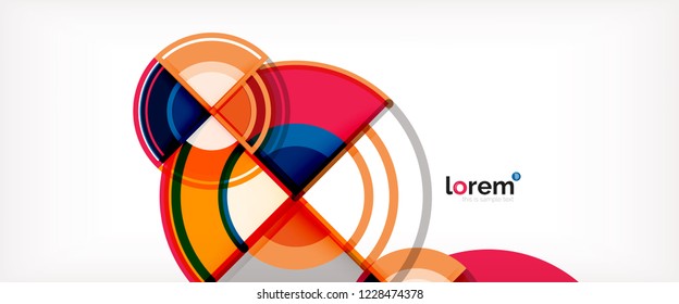 Vector abstract colorful circles background. Trendy layout template for business or technology presentation or web brochure cover, wallpaper. Vector illustration