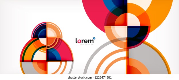 Vector abstract colorful circles background. Trendy layout template for business or technology presentation or web brochure cover, wallpaper. Vector illustration