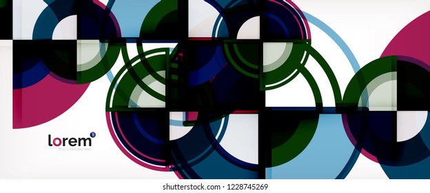 Vector abstract colorful circles background. Trendy layout template for business or technology presentation or web brochure cover, wallpaper. Vector illustration