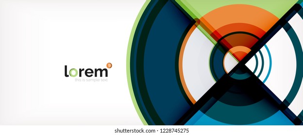 Fondo de círculos coloridos abstractos vectoriales. Plantilla de diseño de moda para presentación de negocios o tecnología o portada de folletos web, fondo de pantalla. Ilustración del vector