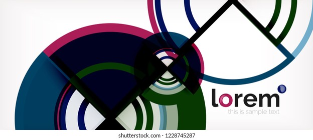 Vector abstract colorful circles background. Trendy layout template for business or technology presentation or web brochure cover, wallpaper. Vector illustration
