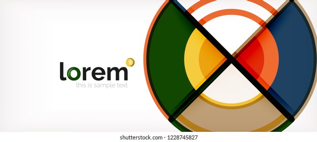 Fondo de círculos coloridos abstractos vectoriales. Plantilla de diseño de moda para presentación de negocios o tecnología o portada de folletos web, fondo de pantalla. Ilustración del vector