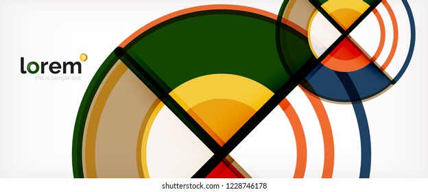 Vector abstract colorful circles background. Trendy layout template for business or technology presentation or web brochure cover, wallpaper. Vector illustration