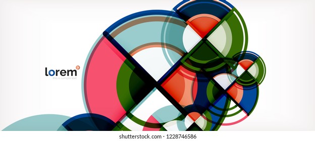Vector abstract colorful circles background. Trendy layout template for business or technology presentation or web brochure cover, wallpaper. Vector illustration