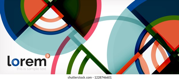 Fondo de círculos coloridos abstractos vectoriales. Plantilla de diseño de moda para presentación de negocios o tecnología o portada de folletos web, fondo de pantalla. Ilustración del vector