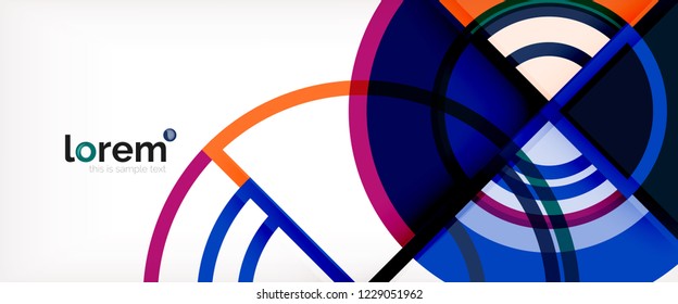 Fondo de círculos coloridos abstractos vectoriales. Plantilla de diseño de moda para presentación de negocios o tecnología o portada de folletos web, fondo de pantalla. Ilustración del vector