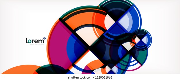 Vector abstract colorful circles background. Trendy layout template for business or technology presentation or web brochure cover, wallpaper. Vector illustration
